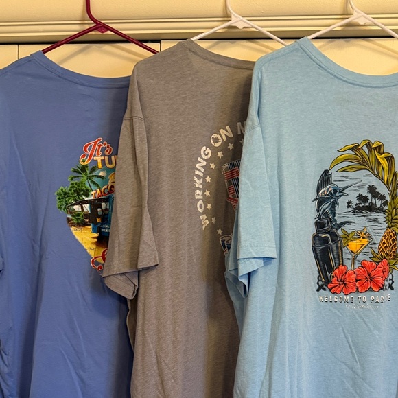 Caribbean Men's Short Sleeve Tees lot of 3- blue, charcoal..4XT - Picture 5 of 7